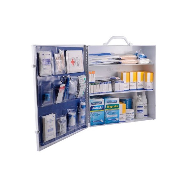 Acme United Global Industrial First Aid Kit 75-100 Person ANSI Compliant 3-Shelf Steel Cabinet 761296A - main